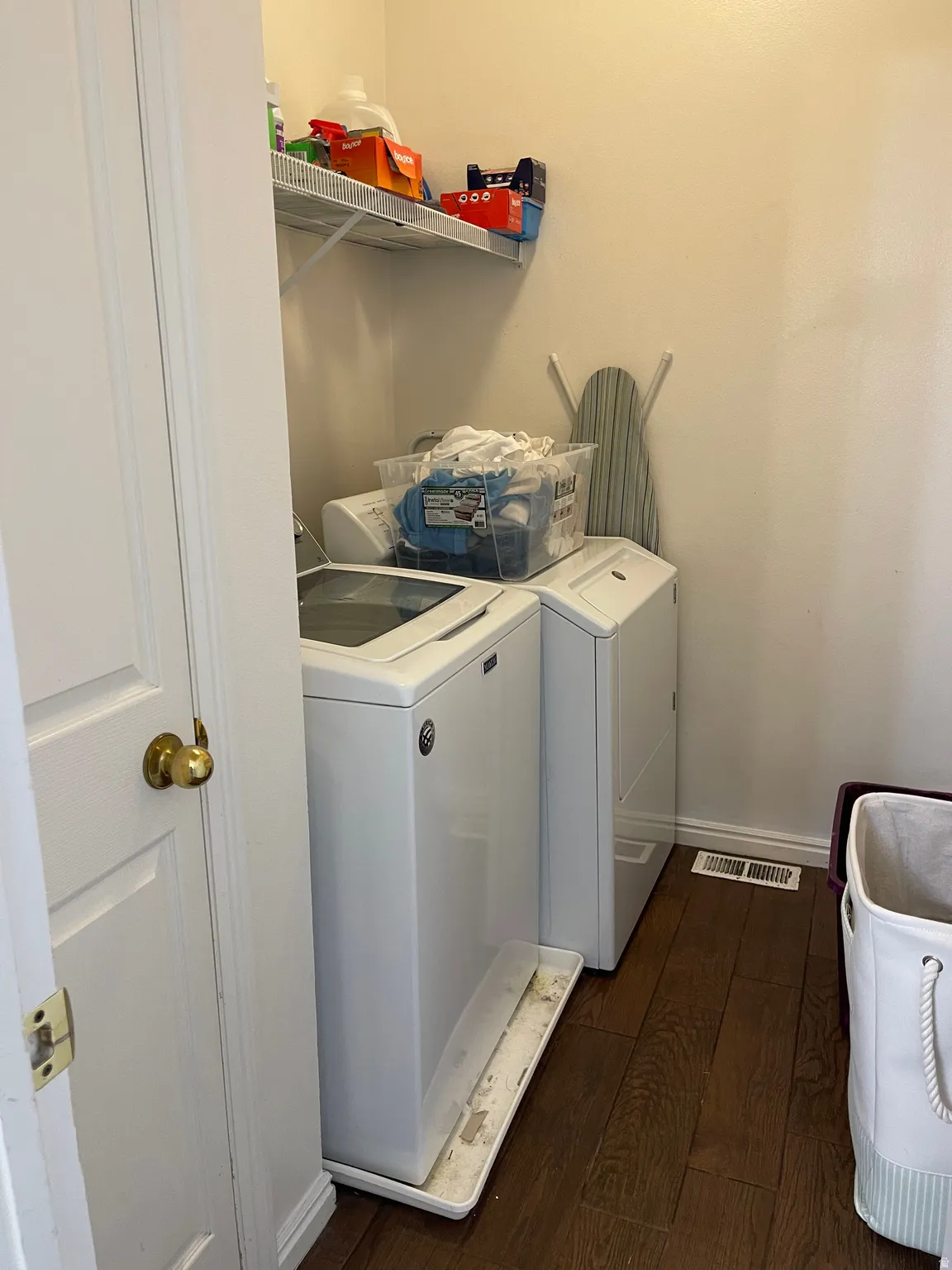 Laundry room including washer & dryer.