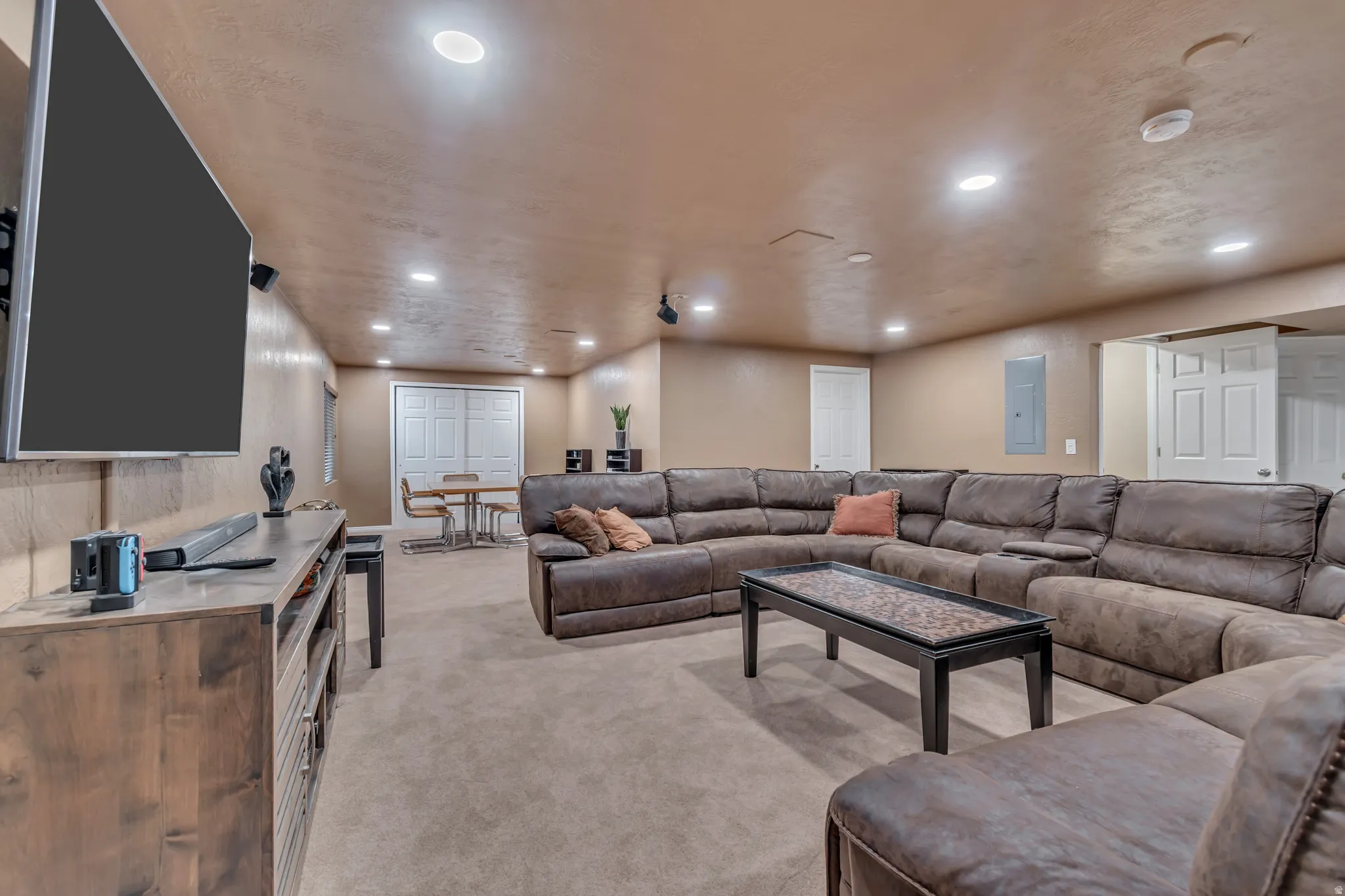Another angle of the spacious family room.