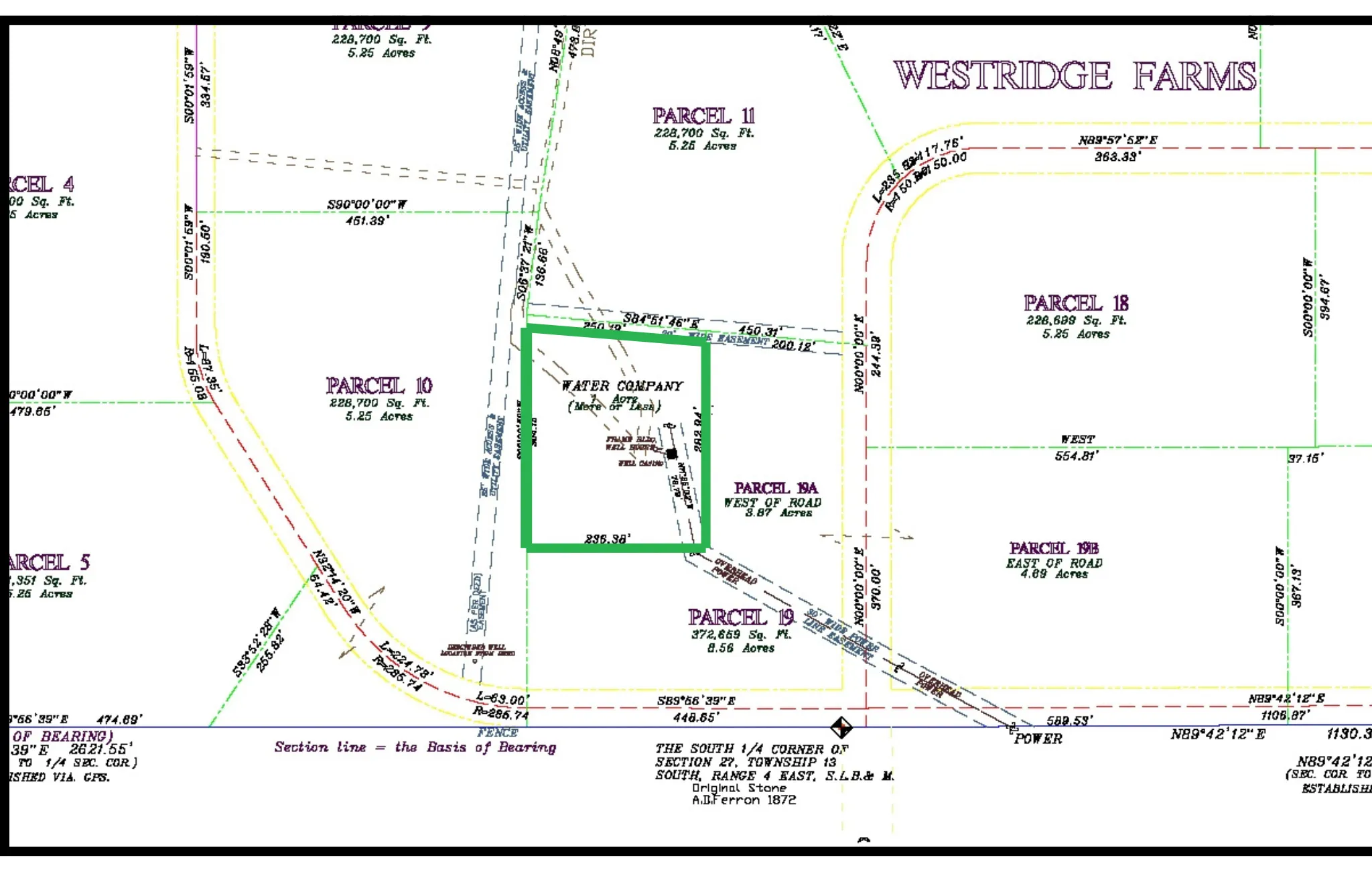 Map showing property parcels