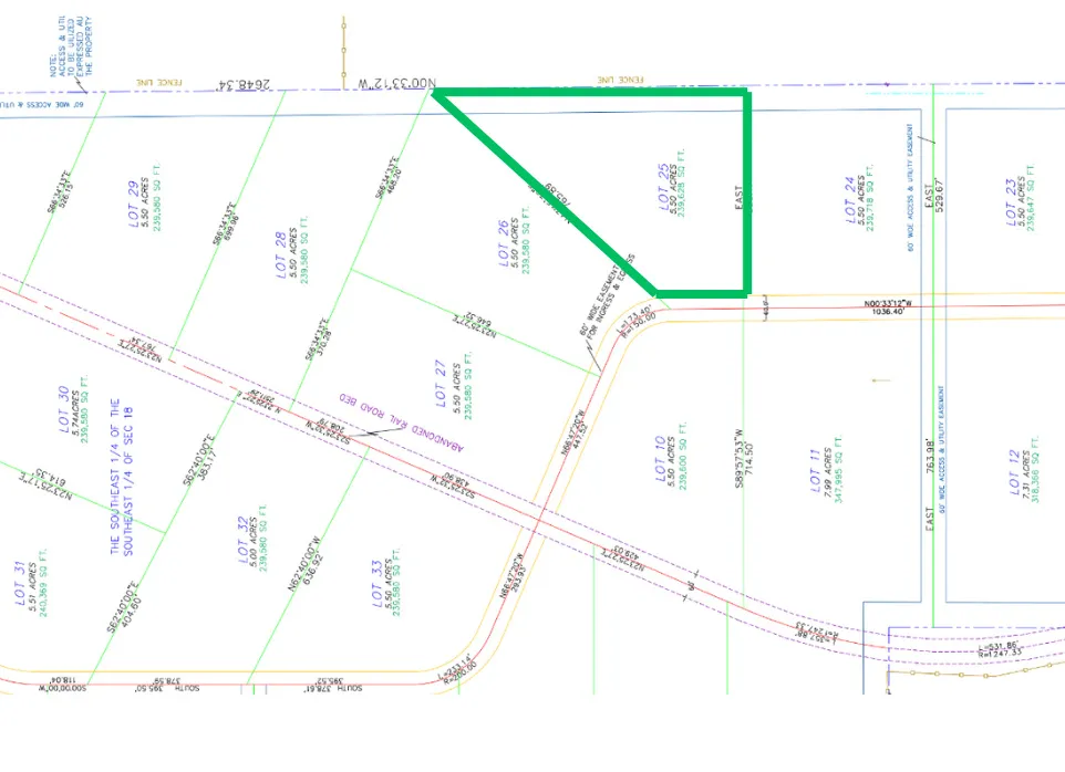 Plat Map. Illustrating lot dimensions and property boundaries for the specified parcel