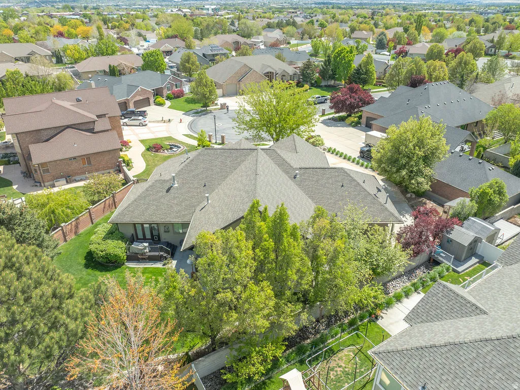 Aerial view of residential area