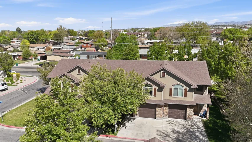 Aerial view of residential area