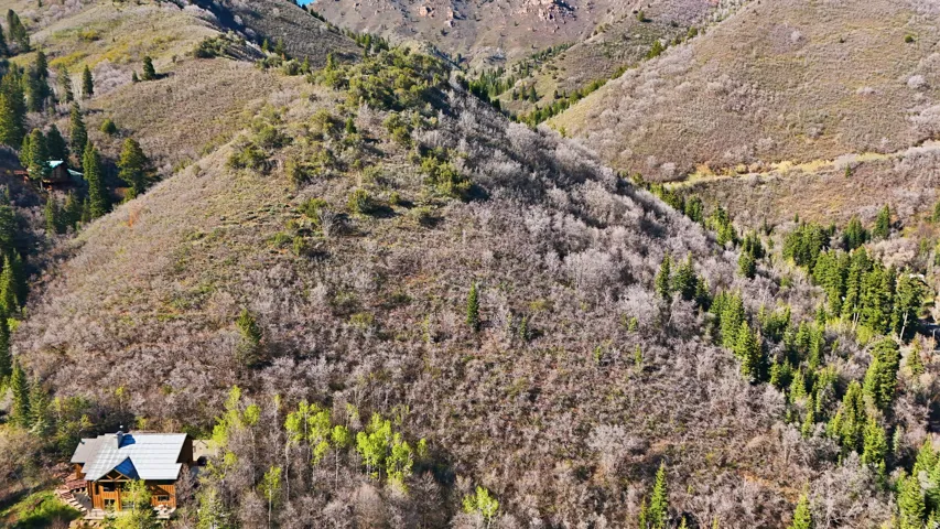 Aerial view of a mountain backdrop