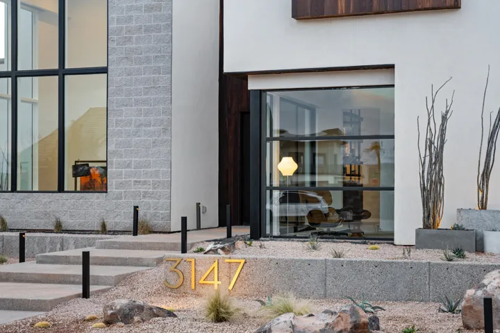 Exterior view of stucco siding