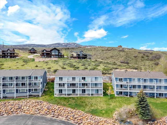 Drone / aerial view of a mountain backdrop