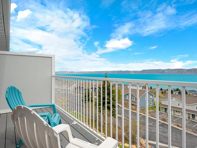 Balcony with a mountain view