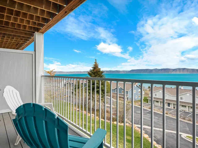 Balcony with a mountain view