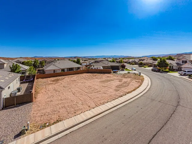 Aerial perspective of suburban area