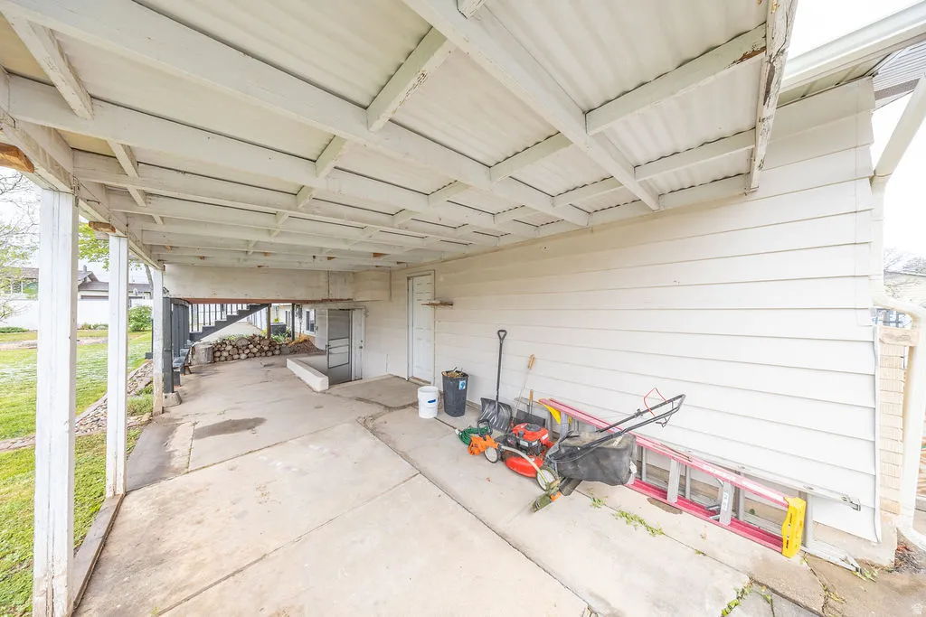 View of patio / terrace featuring stairway