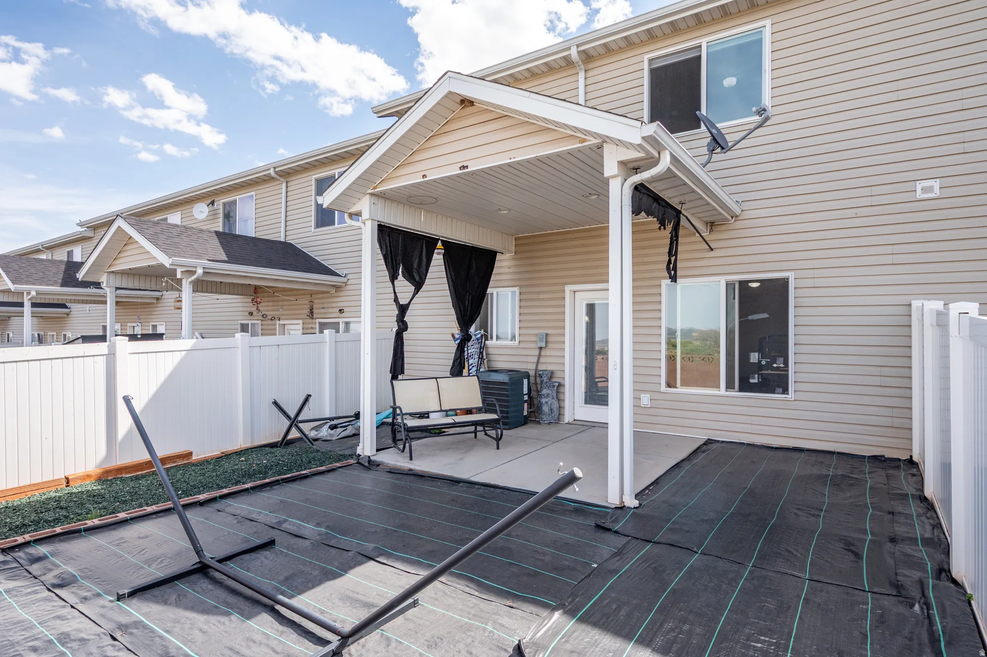 Wooden deck featuring a patio area