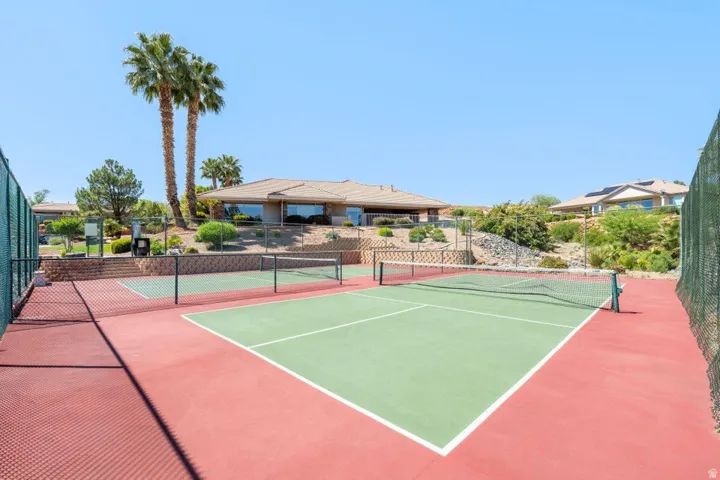 View of tennis court