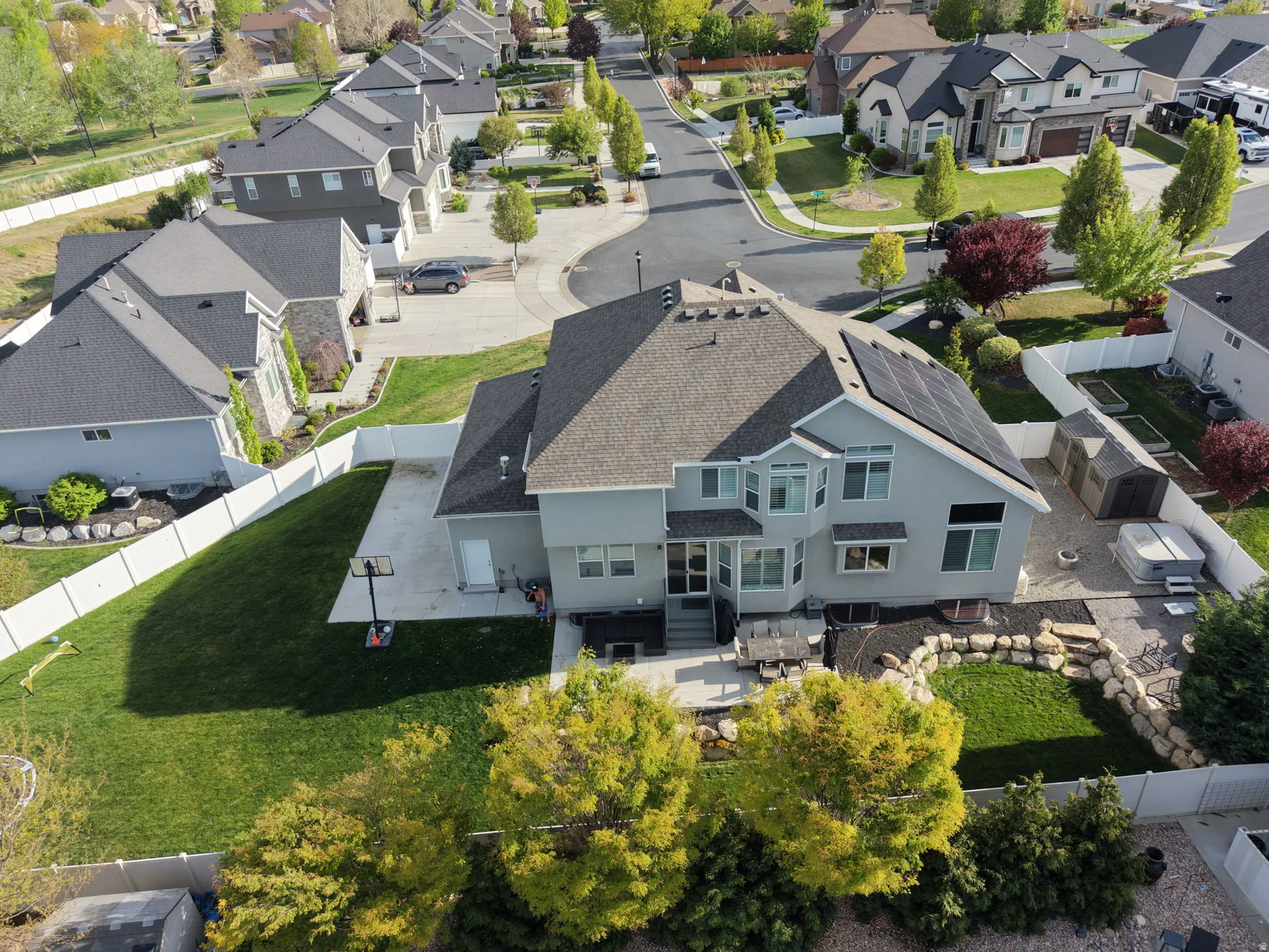 Aerial view of residential area