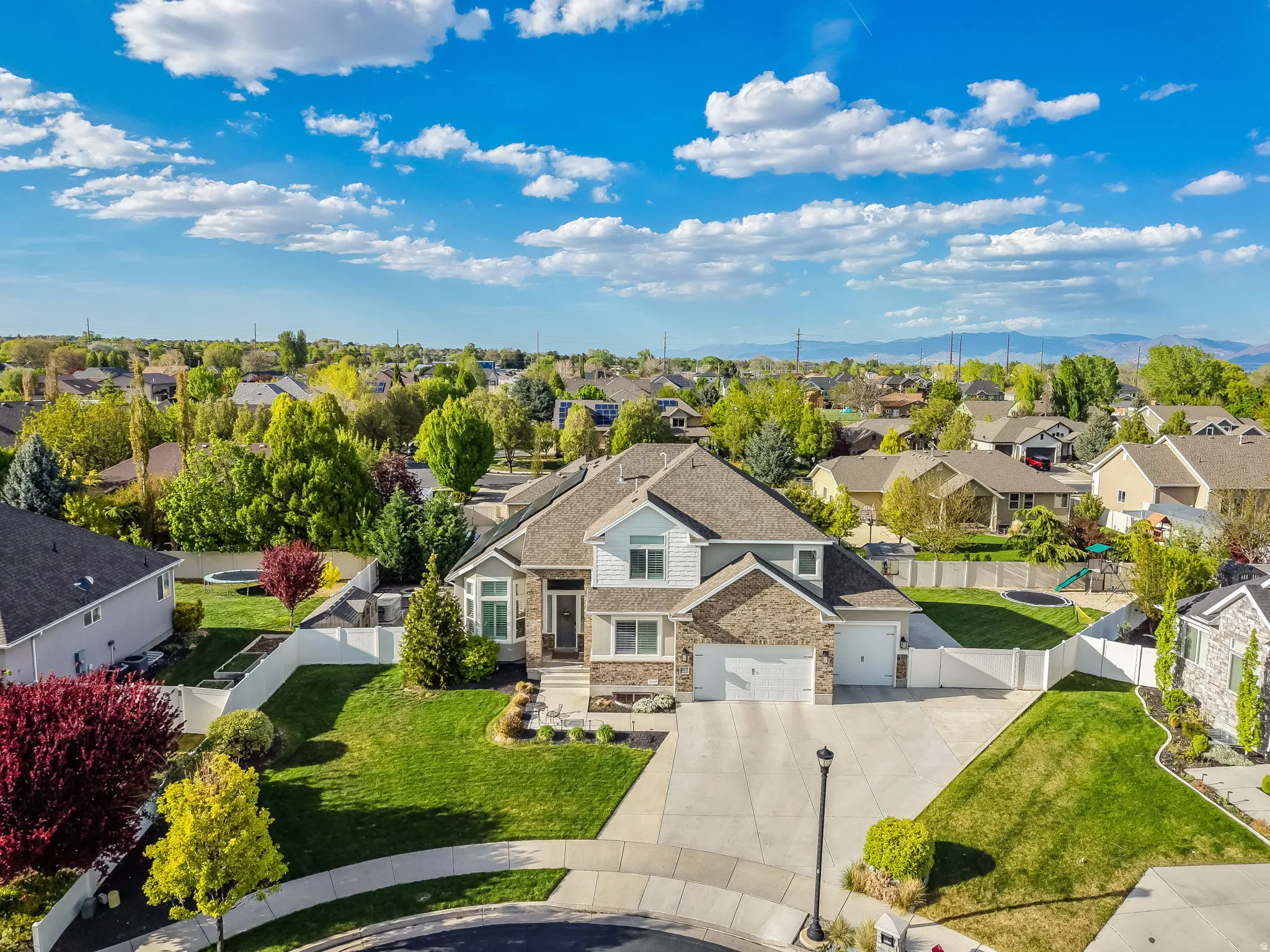 Aerial view of residential area