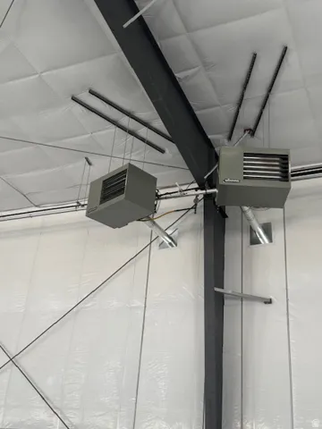 Detailed view of a heating unit