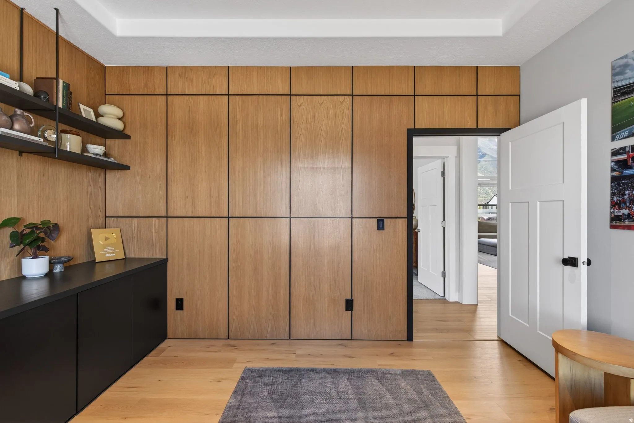 Interior space with light wood finished floors
