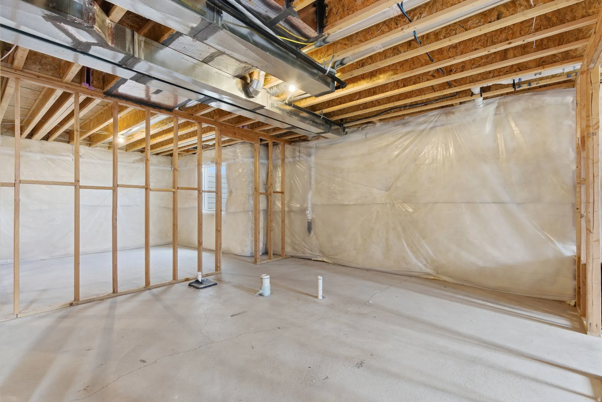 View of unfinished basement