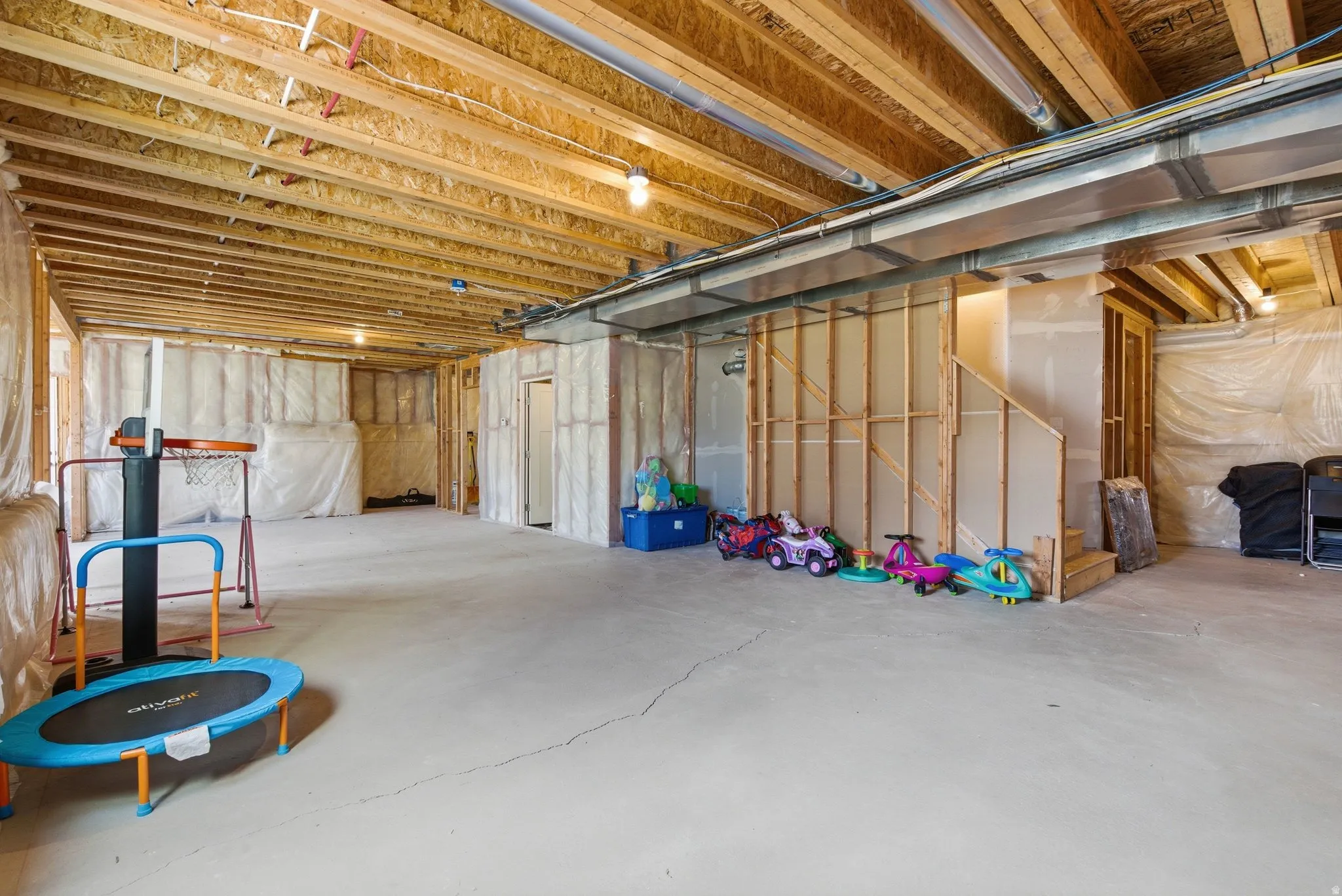 View of unfinished basement