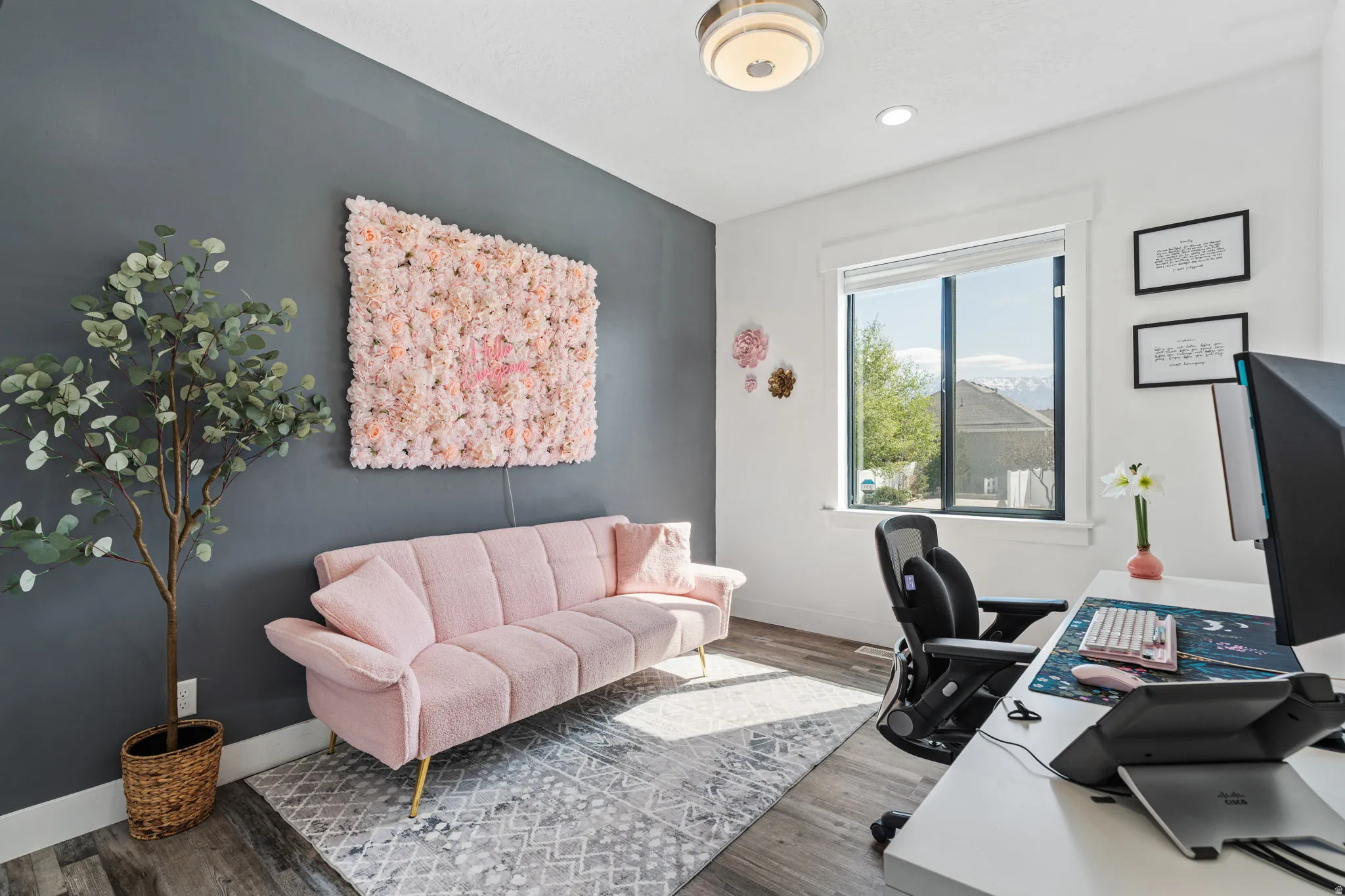 Office featuring wood finished floors