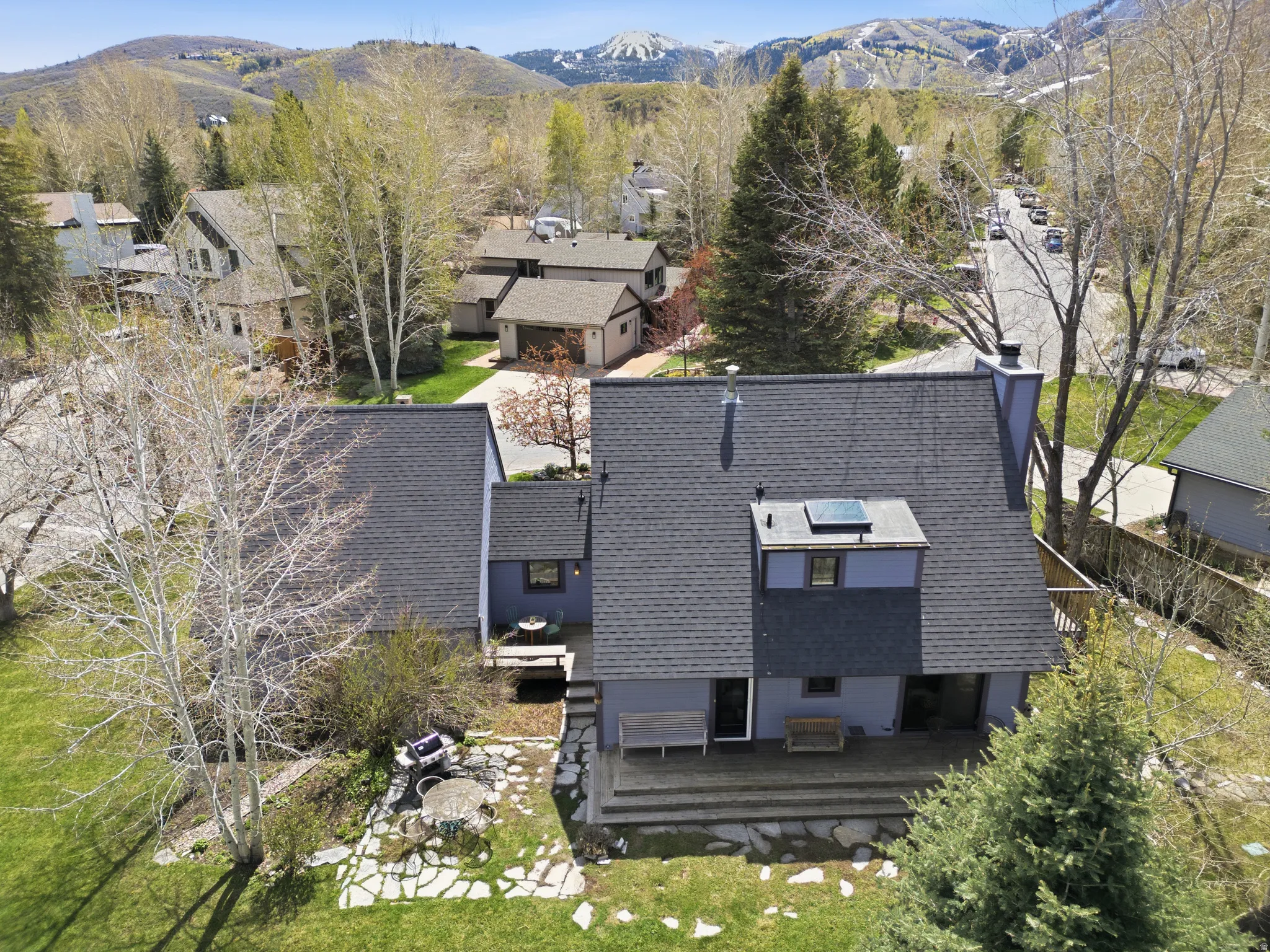 View of subject property with a mountainous background