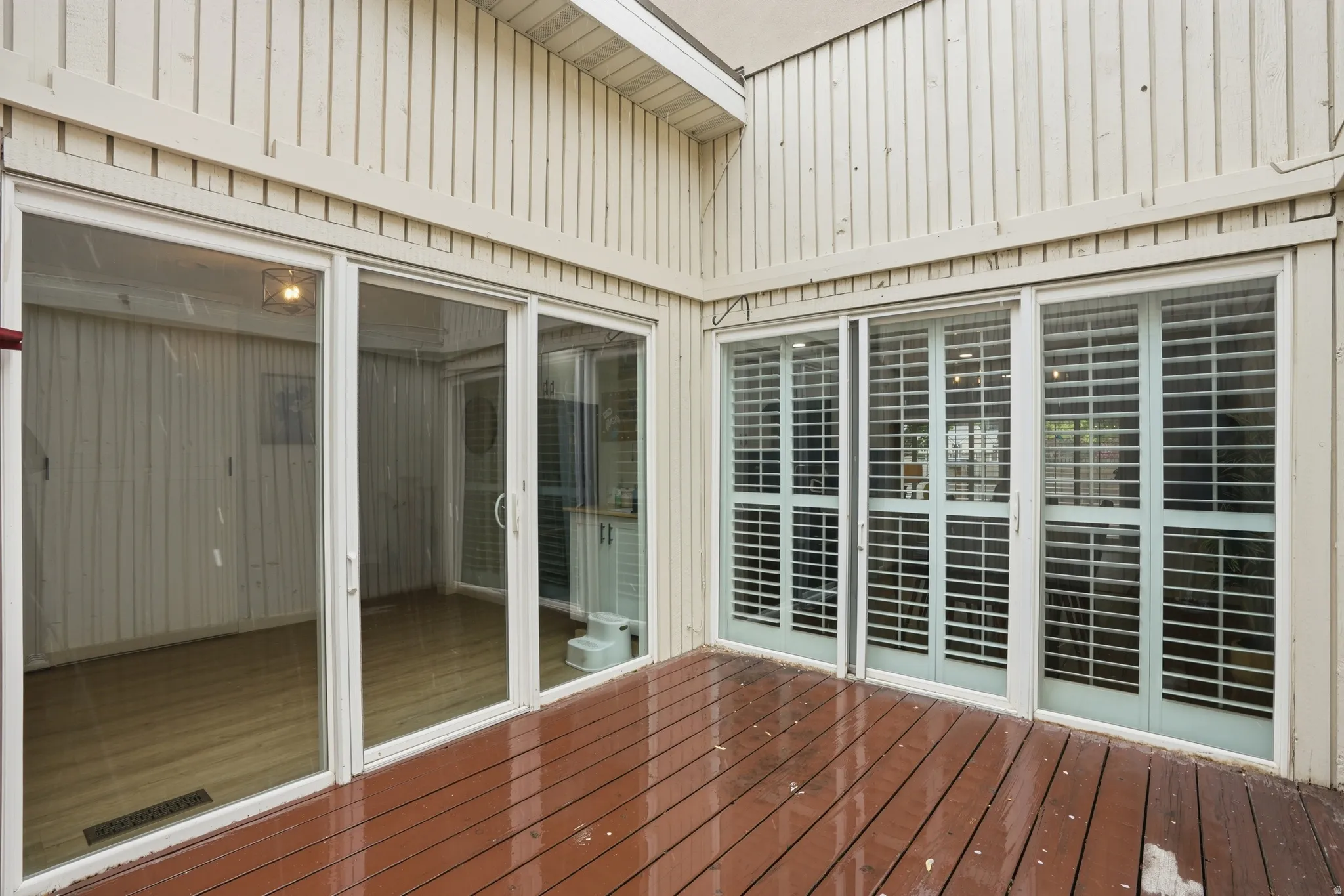 View of wooden deck