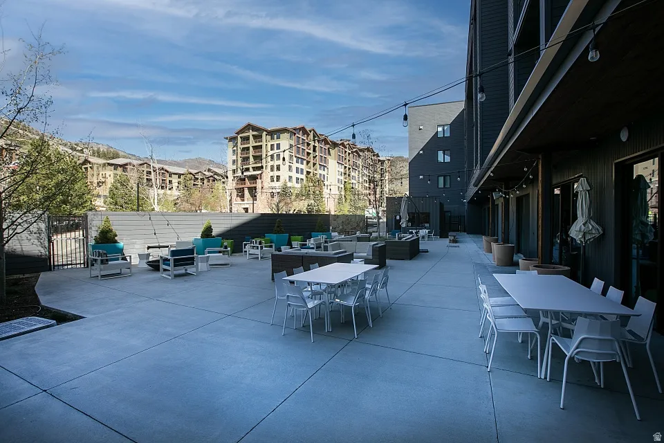 View of patio / terrace with an outdoor living / dining area
