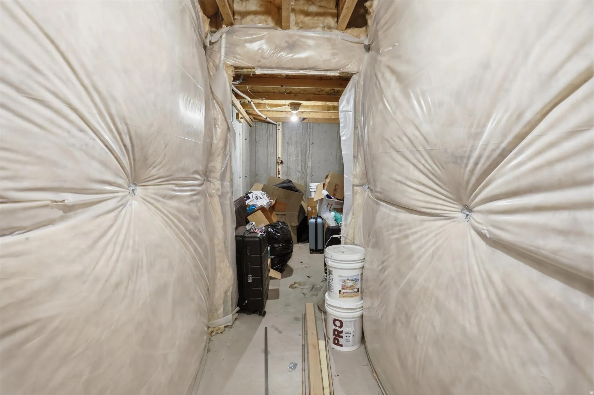 View of unfinished basement