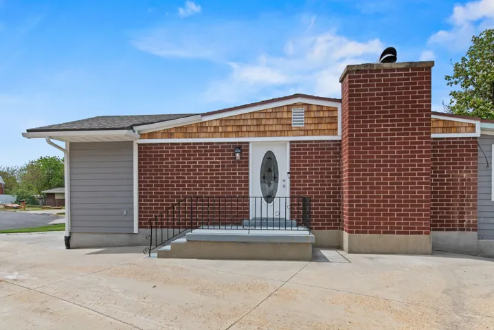 Side entrance to the home, classic brick