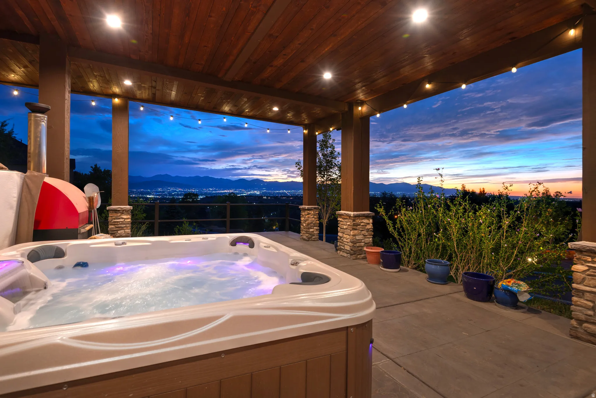 Hot tub overlooking views