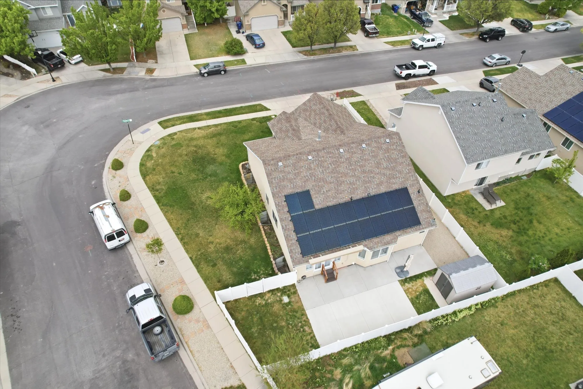 Aerial view of residential area