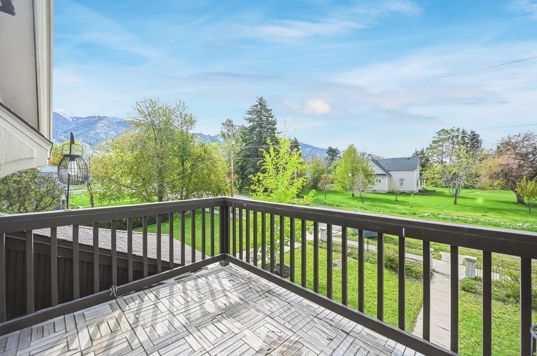 Mountain views from upstairs, front balcony