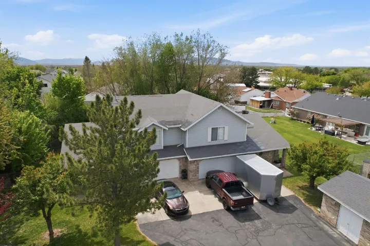 Aerial view of residential area