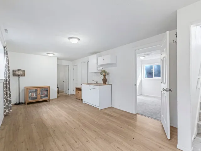 Living room with light wood finished floors