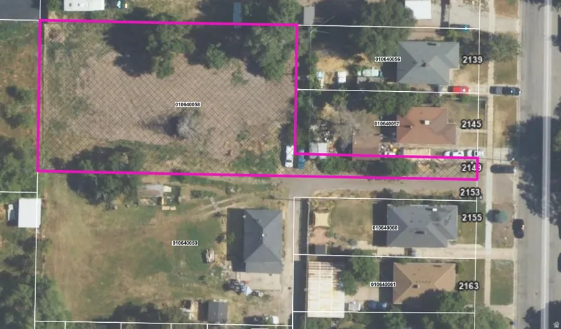 Aerial view of property's location featuring property boundaries highlighted