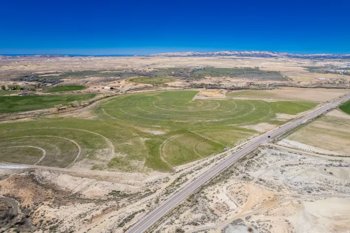 Aerial view of sparsely populated area featuring mountains