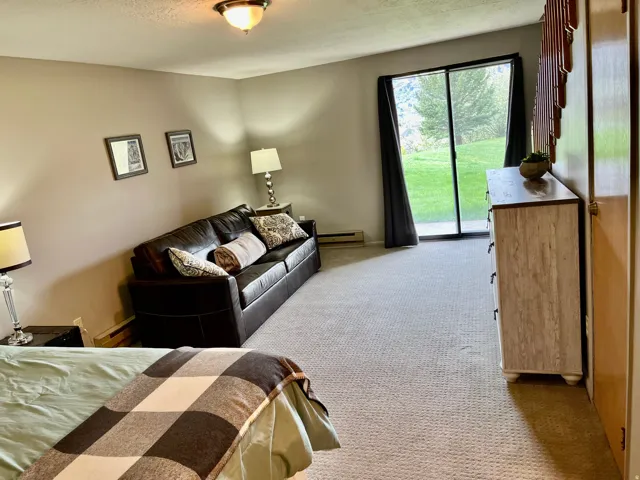 Lower Level living/sleeping area with patio walkout