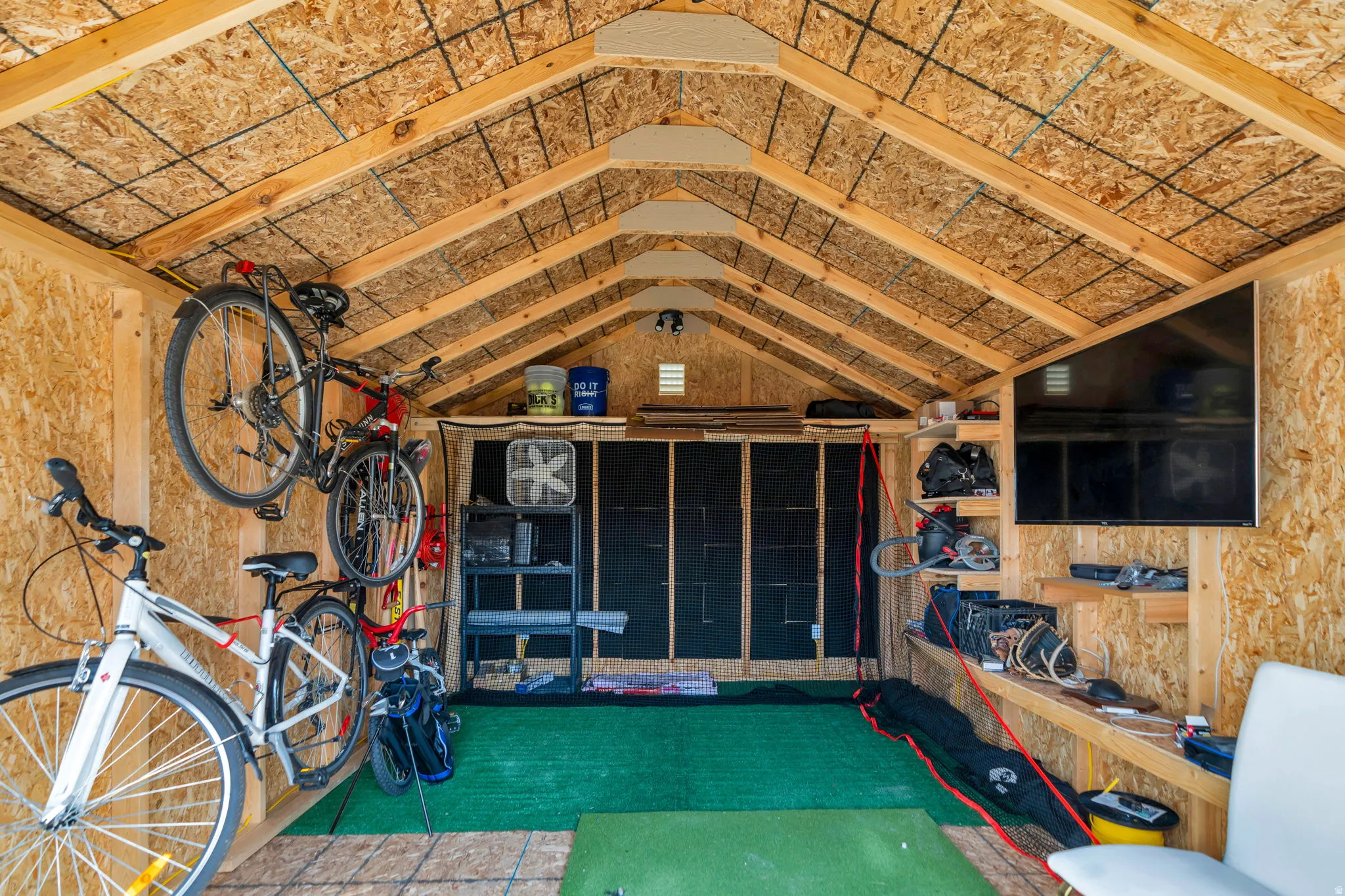 View inside shed