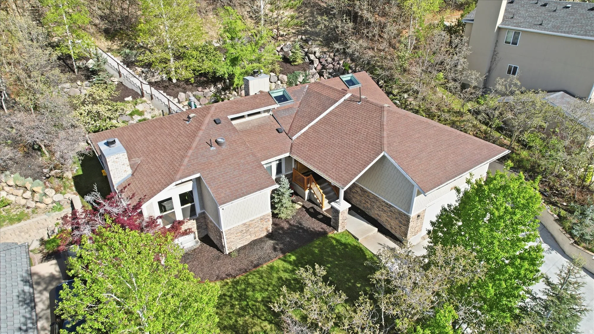 View from above of property