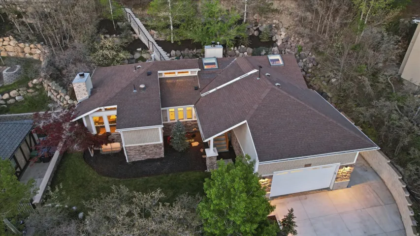 View from above of property