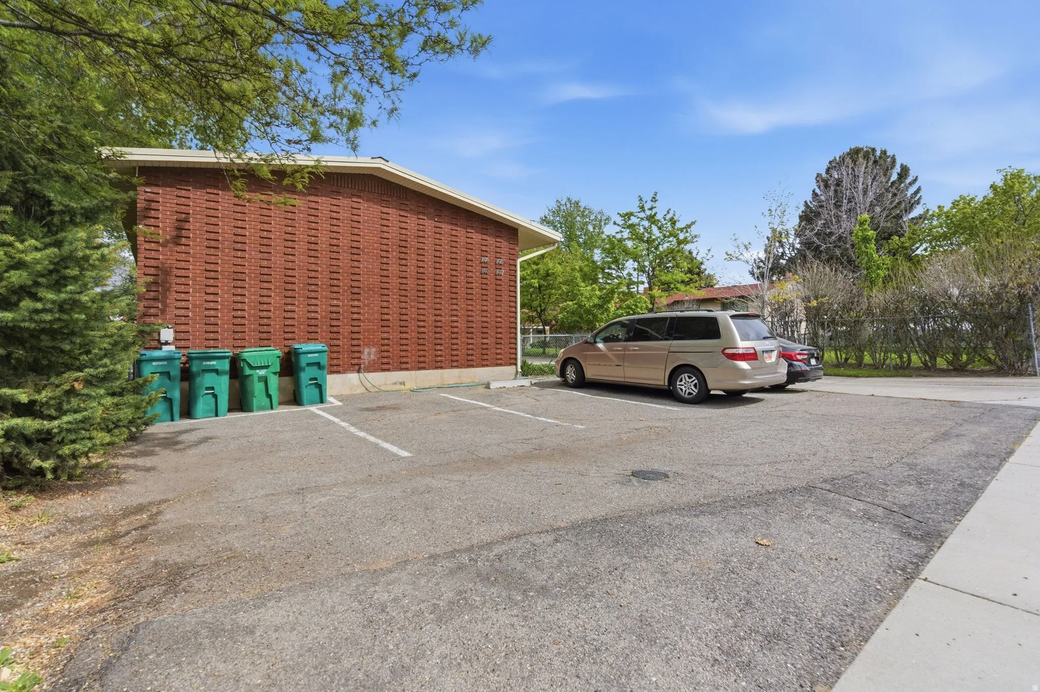 View of uncovered parking lot
