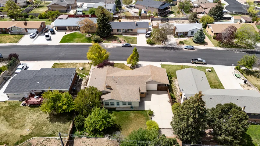 Aerial view of residential area