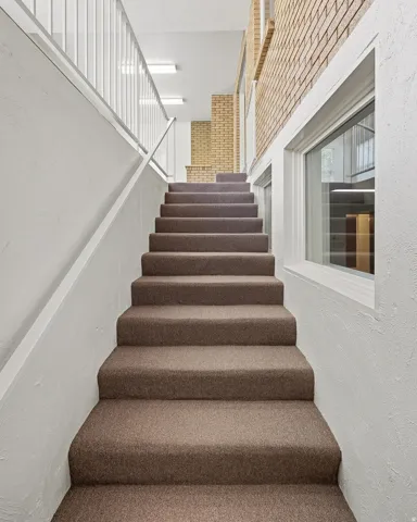 Stairs with a textured wall