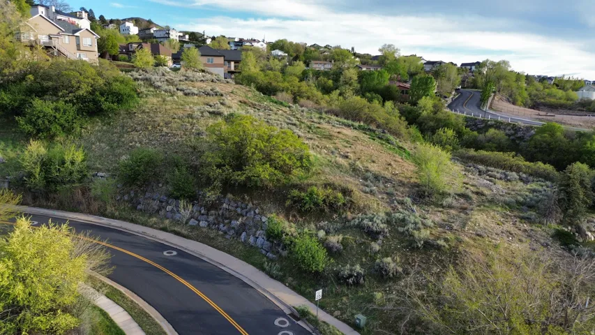Aerial perspective of suburban area