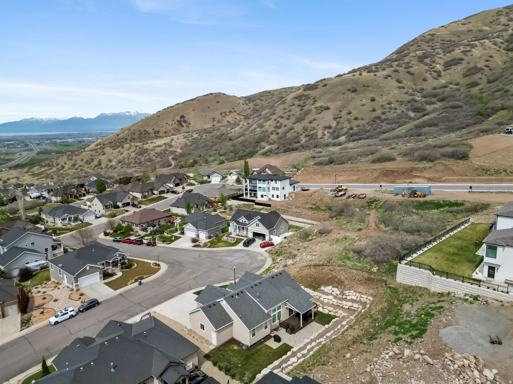 Aerial view of neighborhood