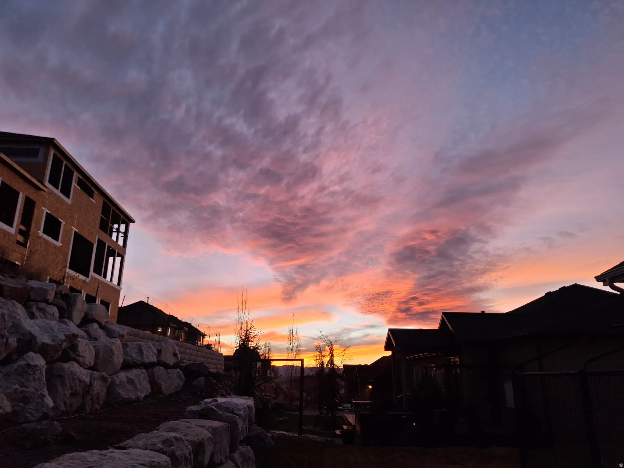 Seller photo of sunset from backyard