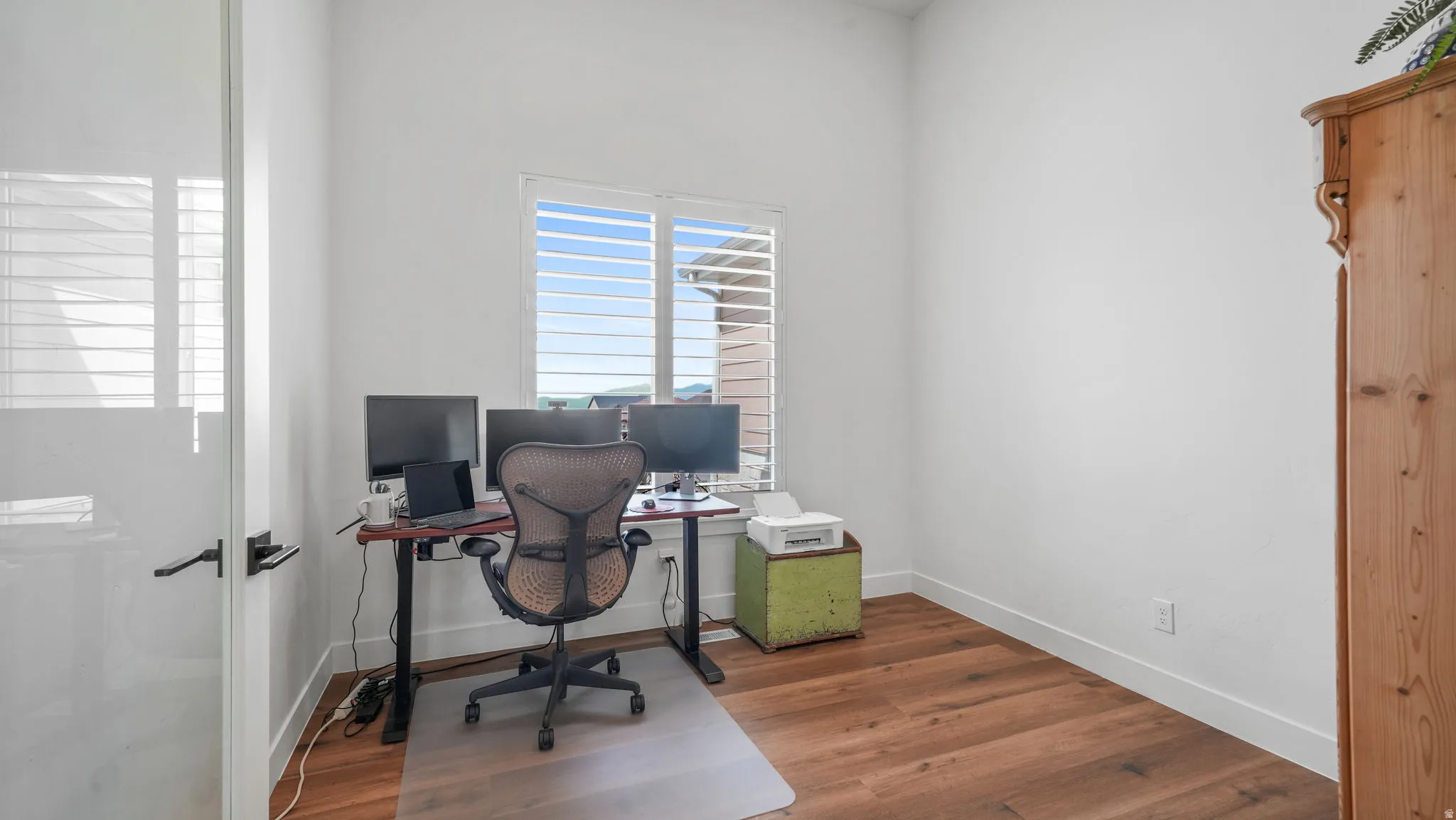 Home office with French doors