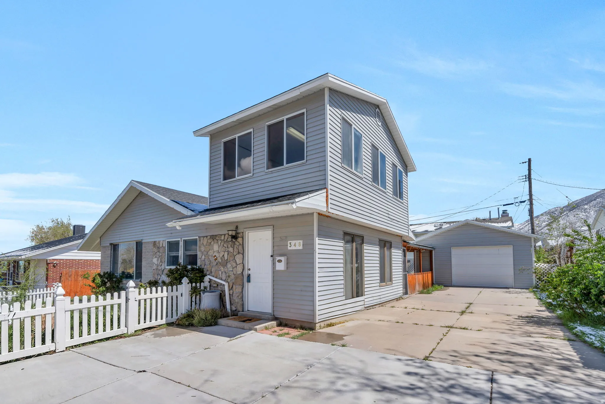 Garage and driveway