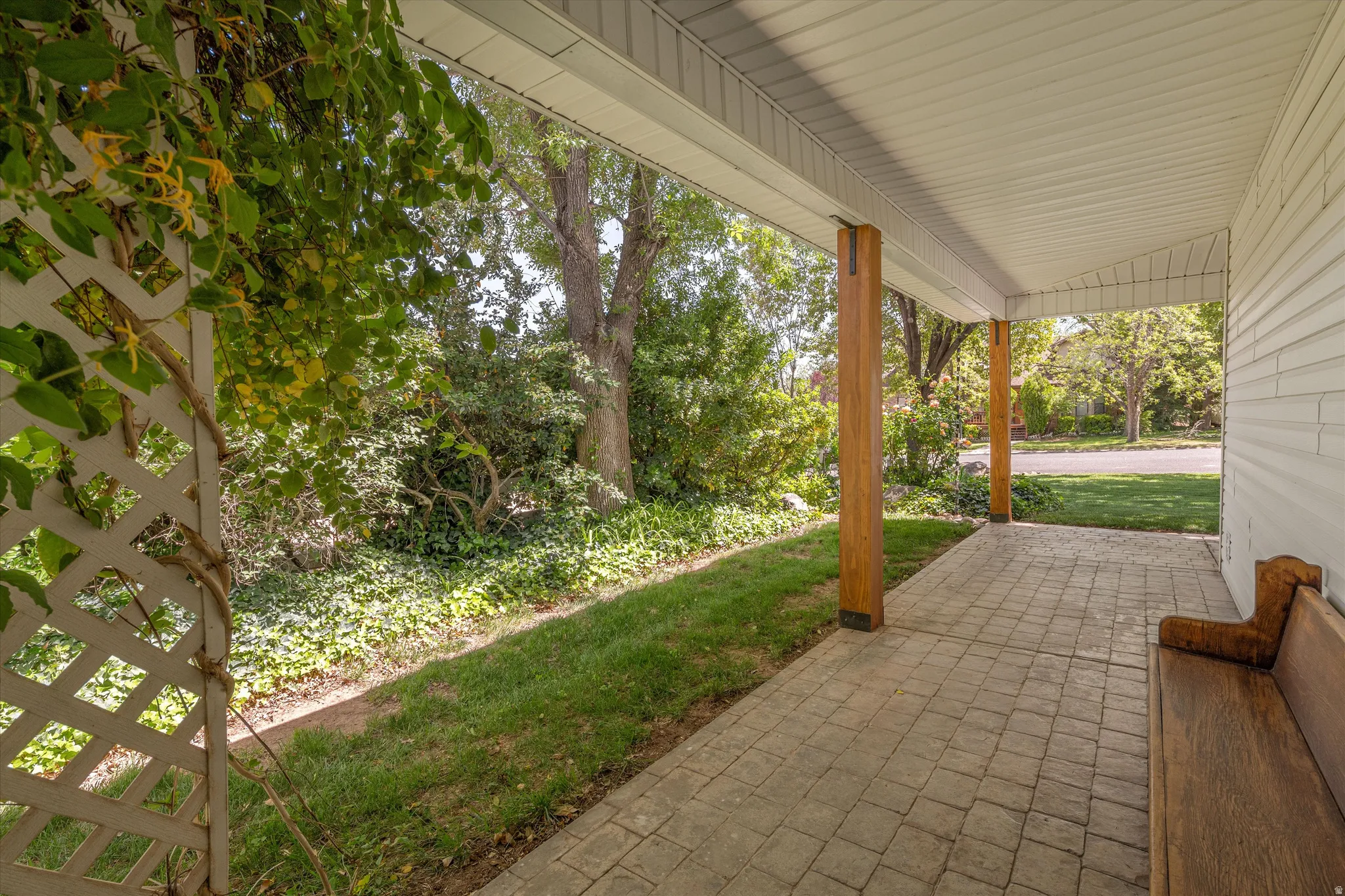 View of covered porch