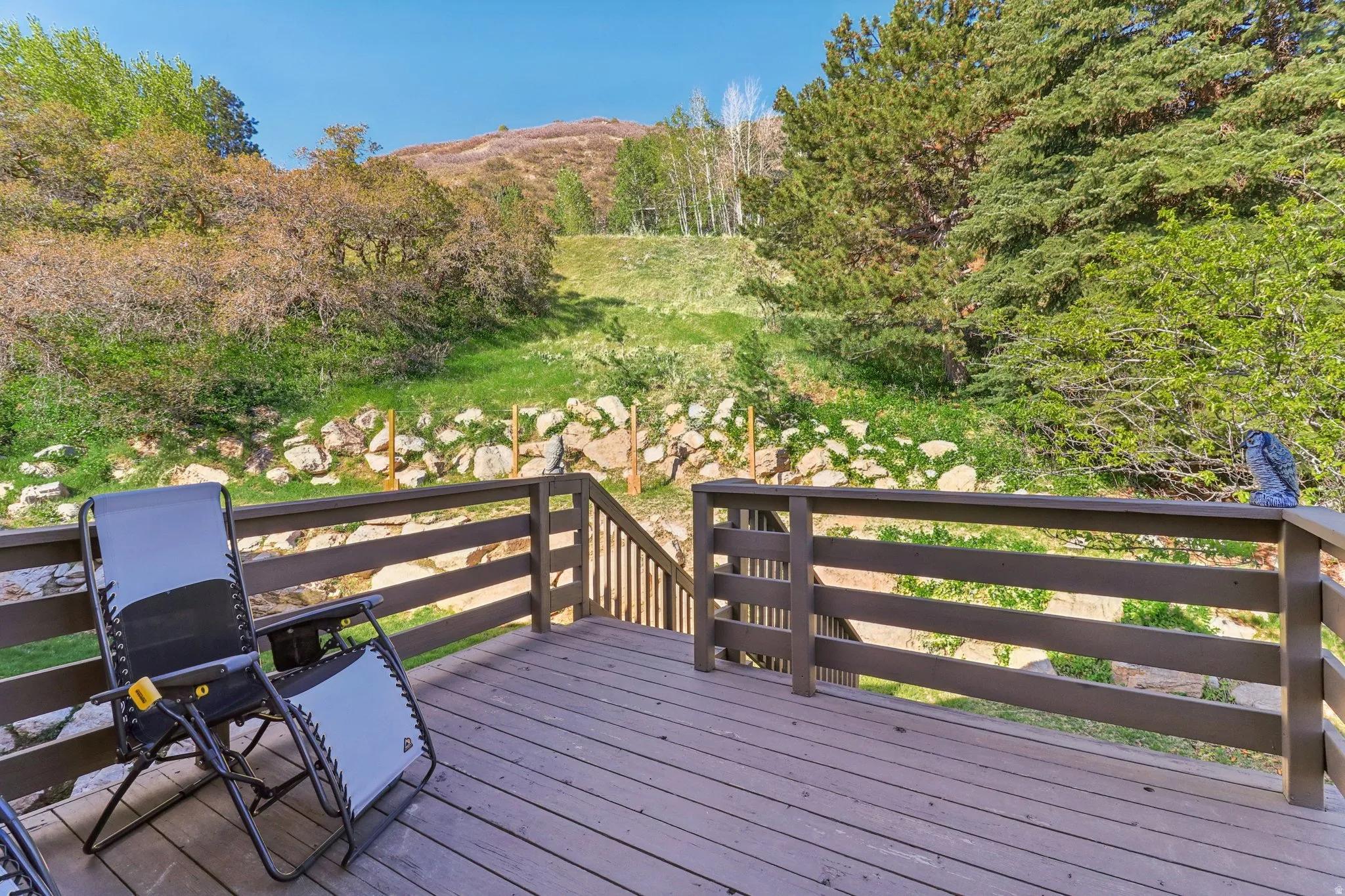 Deck with a mountain view