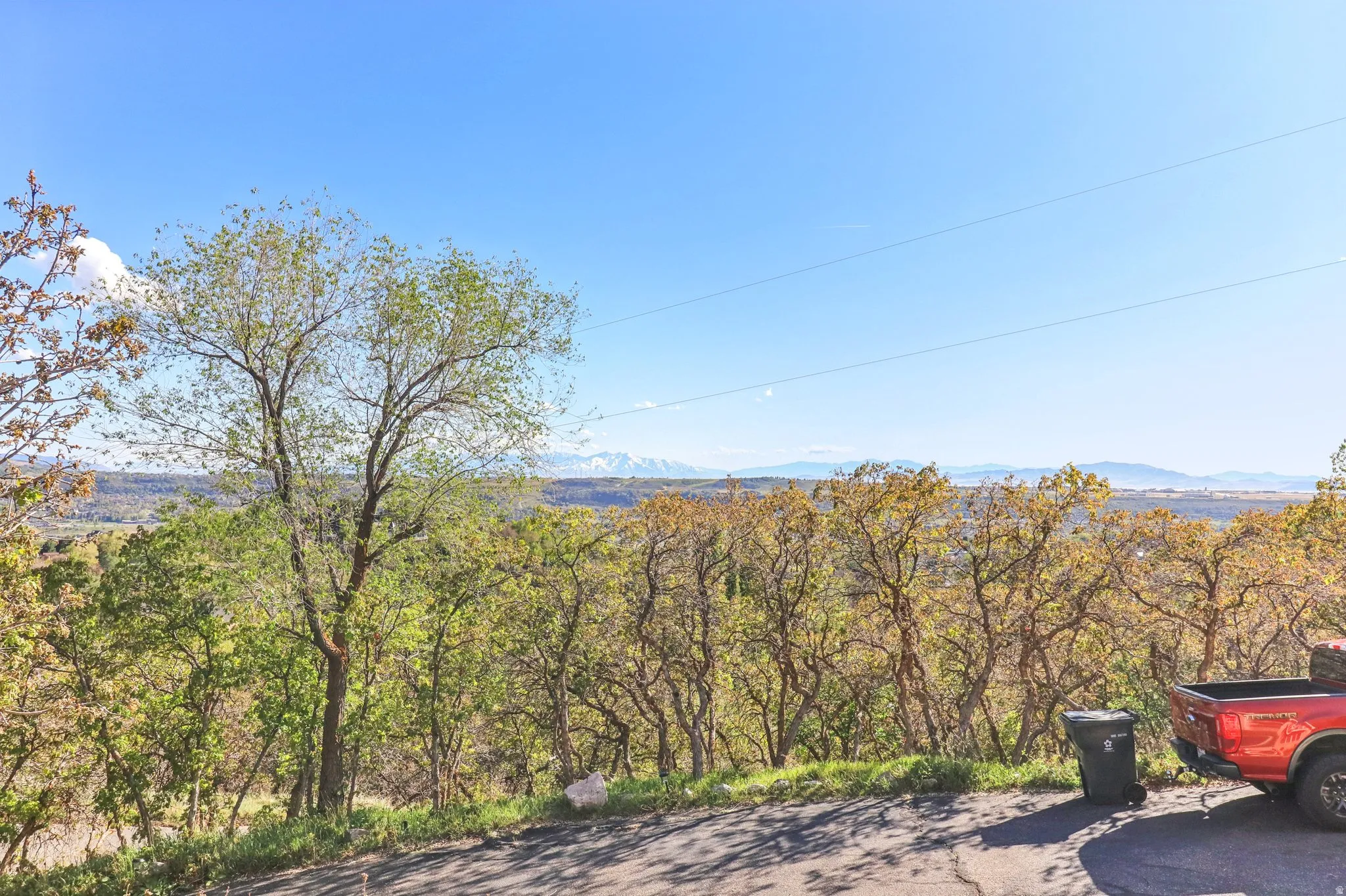 Mountain view with a heavily wooded area