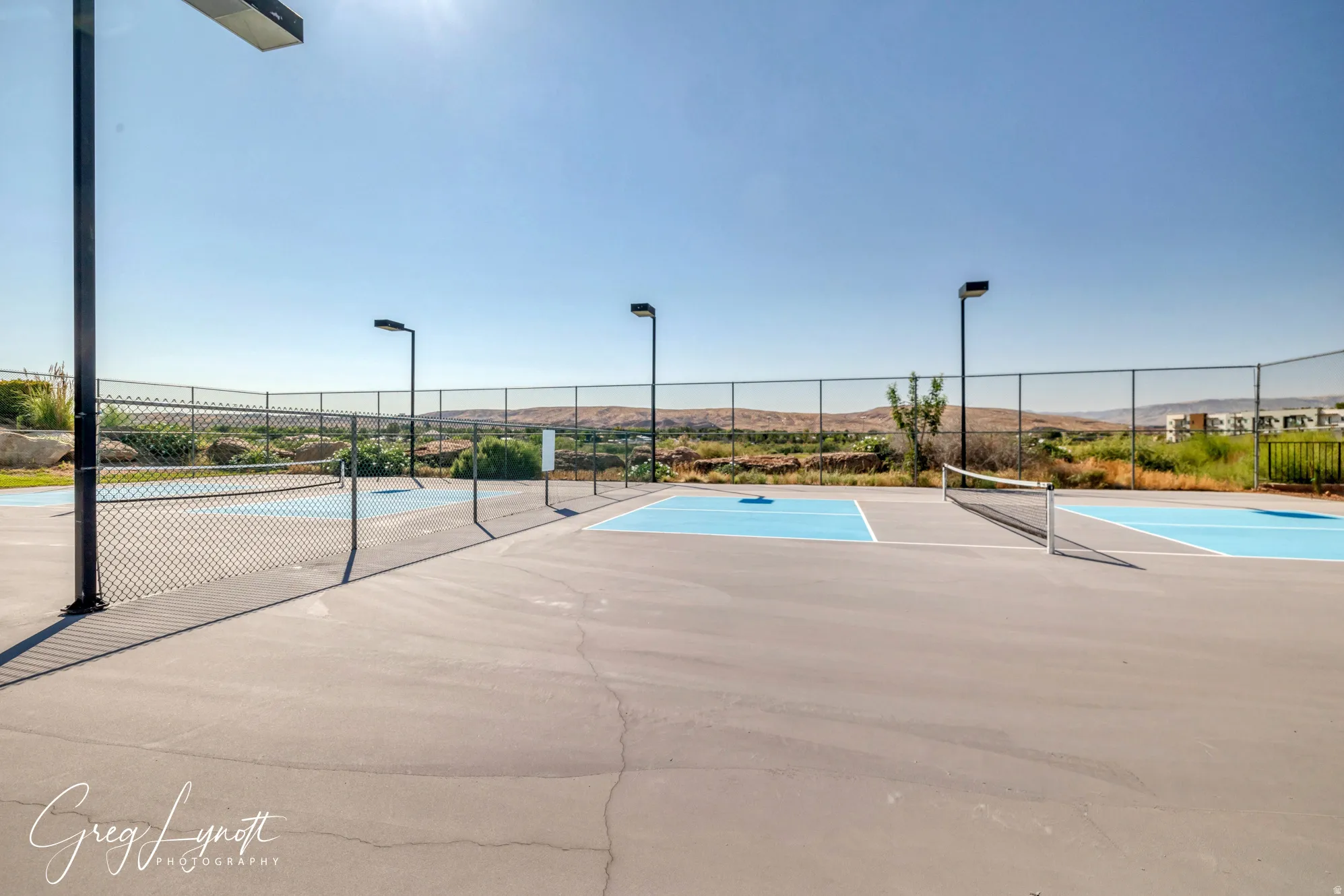 View of tennis court
